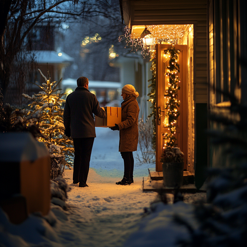 Un homme rencontre une femme à l'extérieur | Source : Midjourney