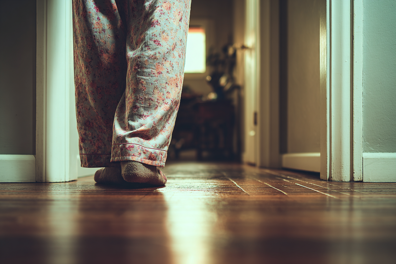 Une personne marchant dans un couloir | Source : Midjourney