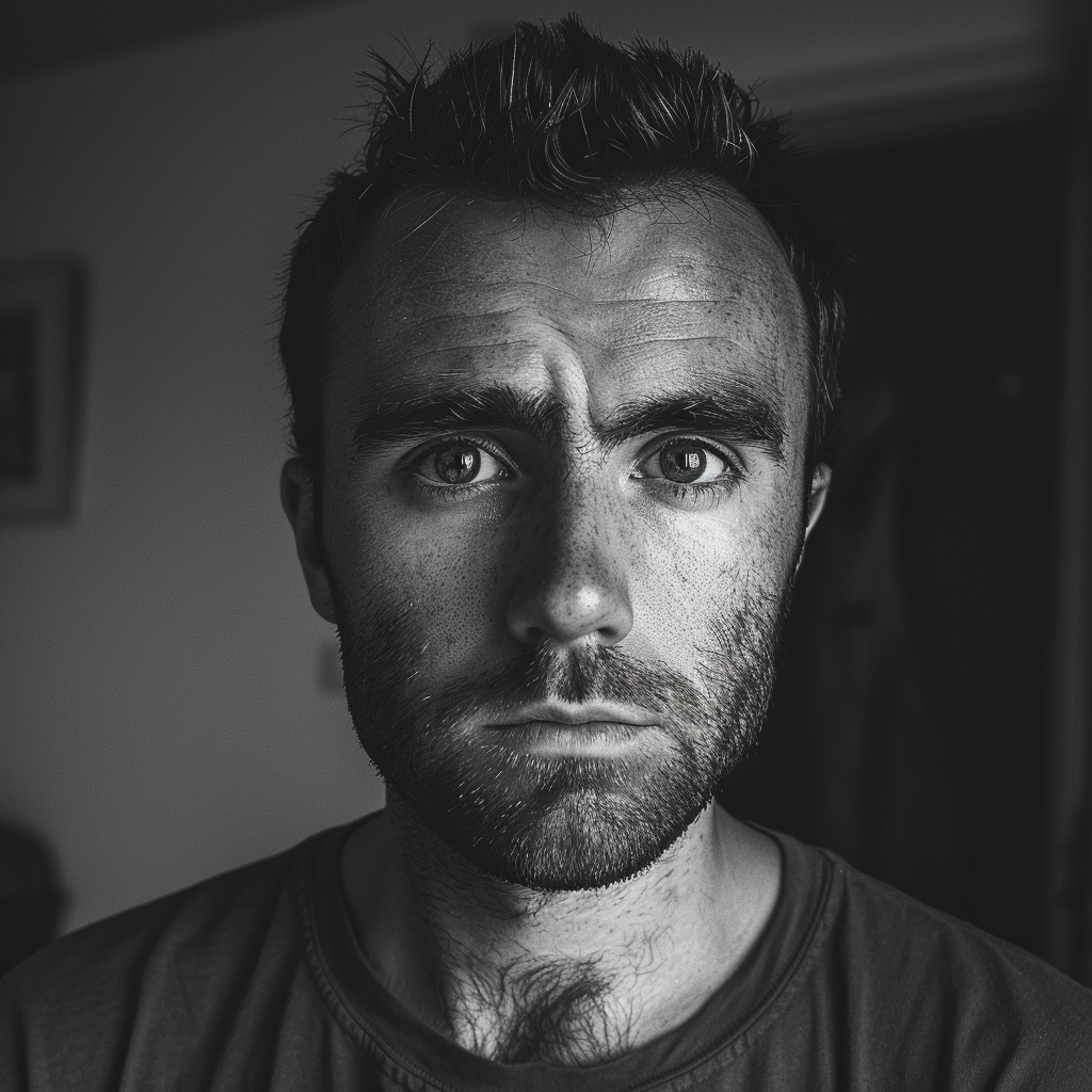 Un gros plan d'un homme | Source : Midjourney