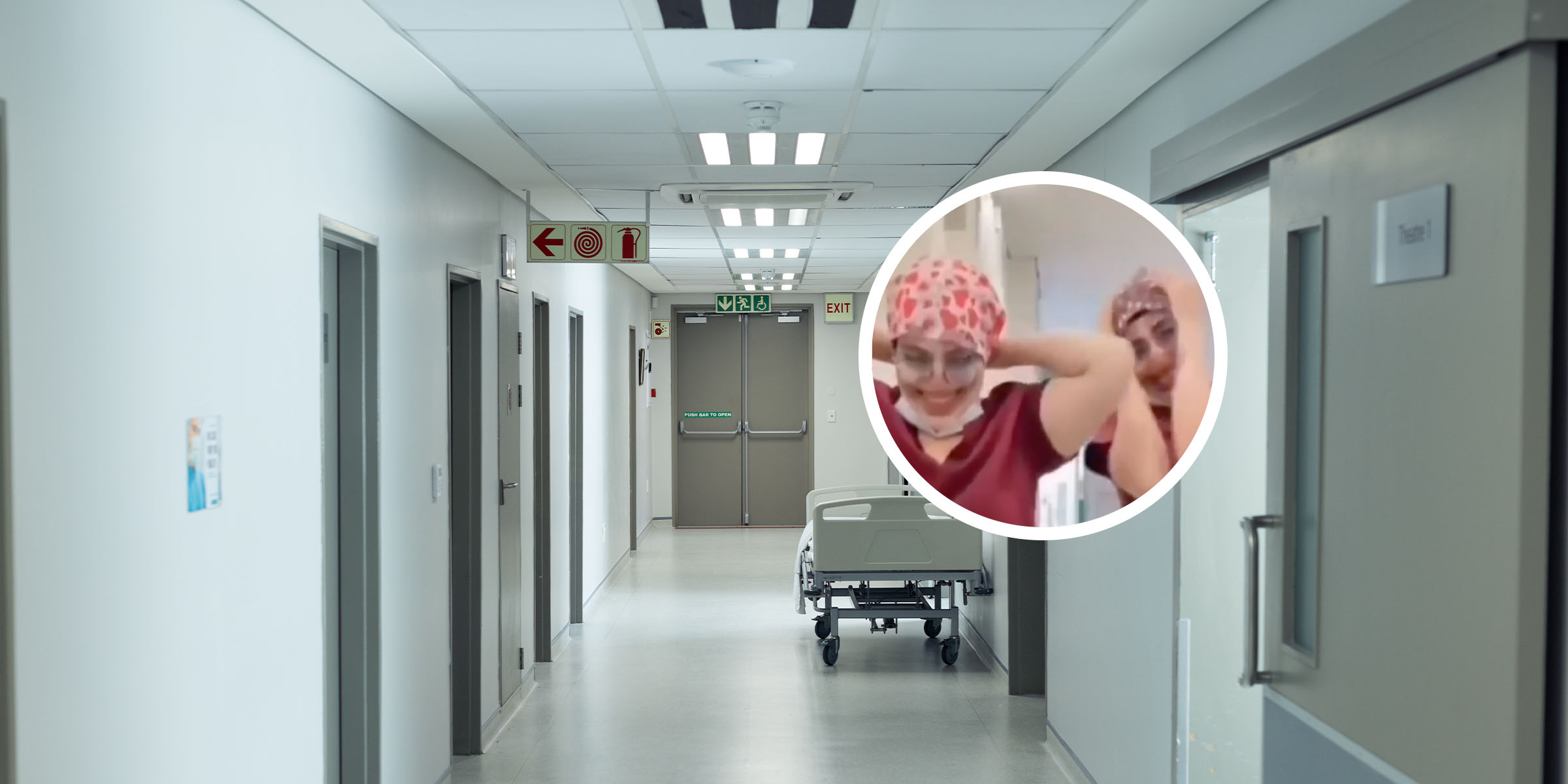 Un hôpital | (Cercle) Personnel en uniforme riant | Source : Shutterstock | TikTok/postaedomex