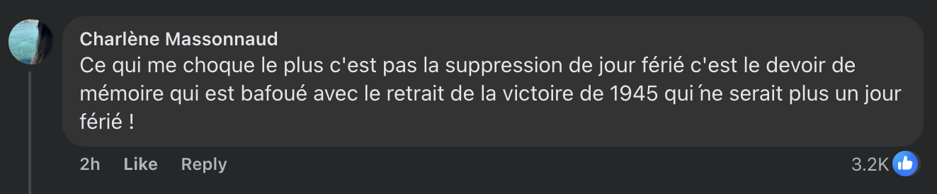 Commentaire d'internaute sur la proposition du chef de gouvernement | Source : facebook.com/GossipRoom