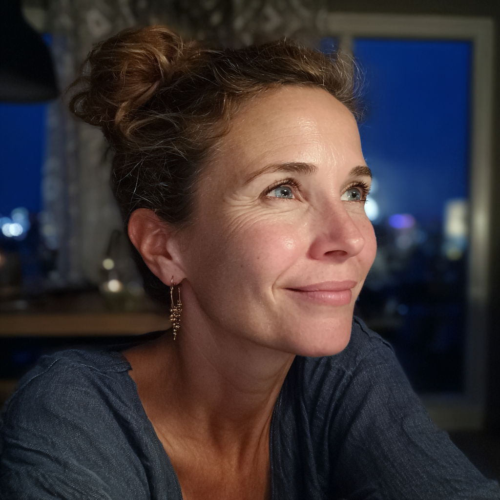Gros plan sur une femme souriante | Source : Midjourney