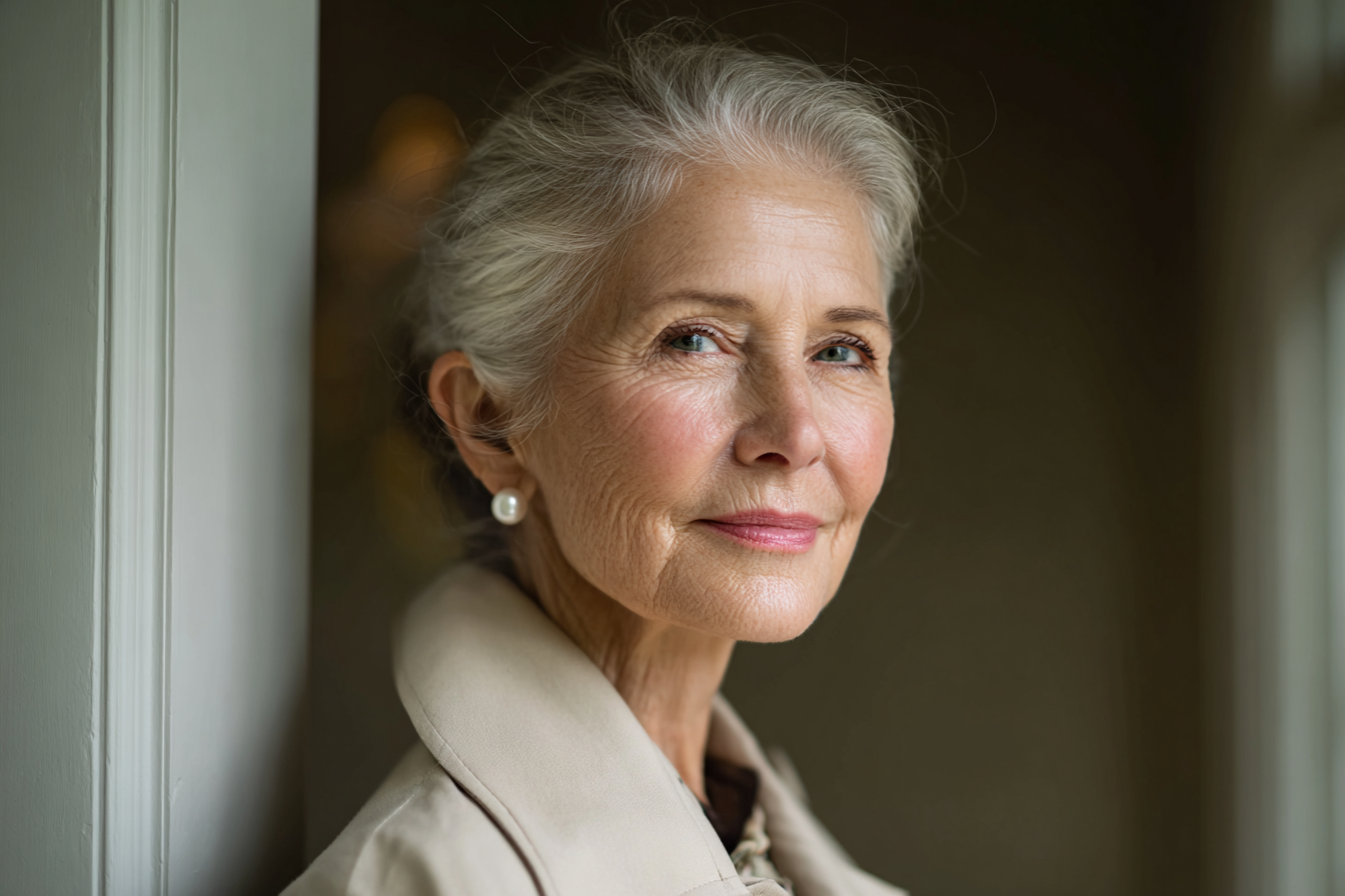 Une femme âgée qui sourit | Source : Midjourney