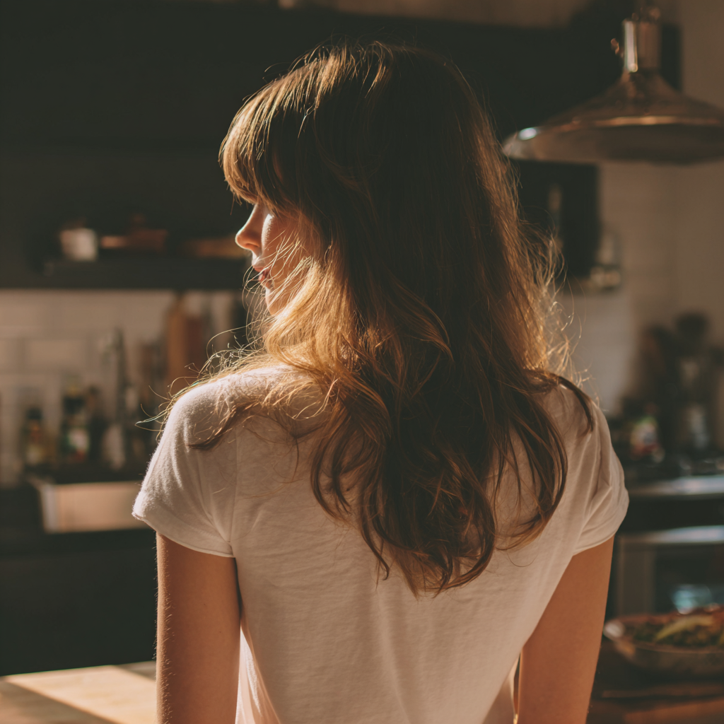 Une femme debout dans une cuisine | Source : Midjourney