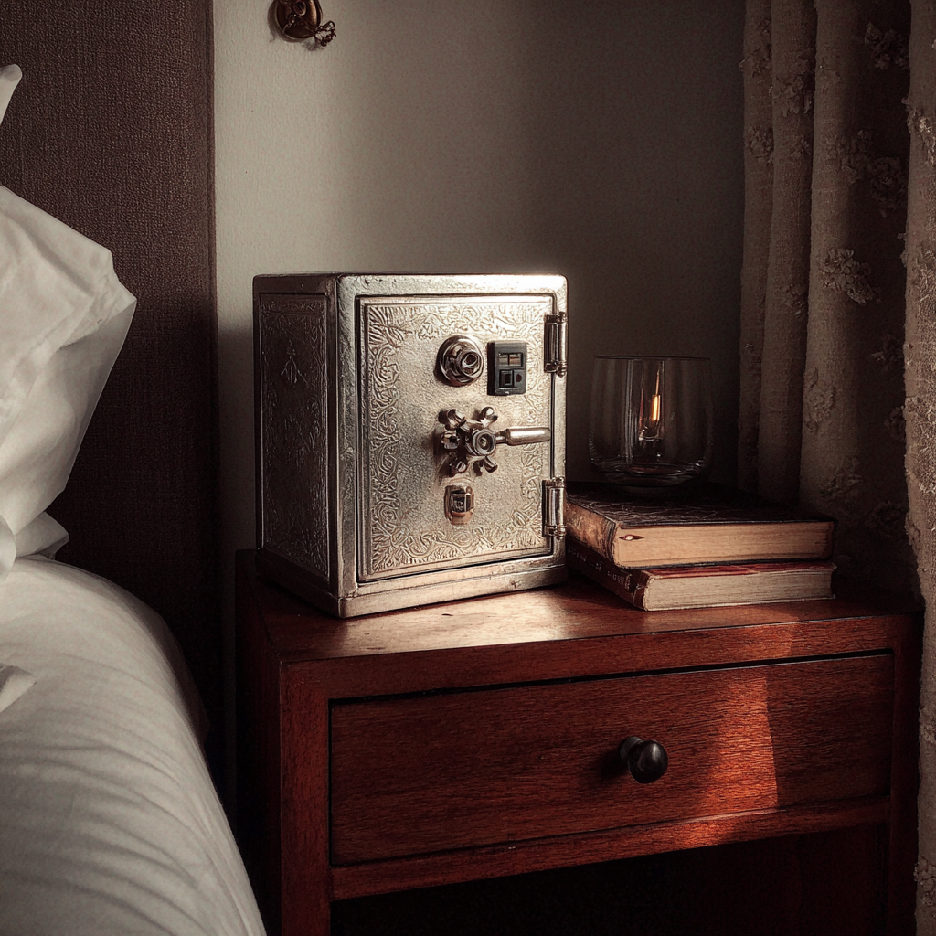 Un petit coffre-fort en argent | Source : Midjourney