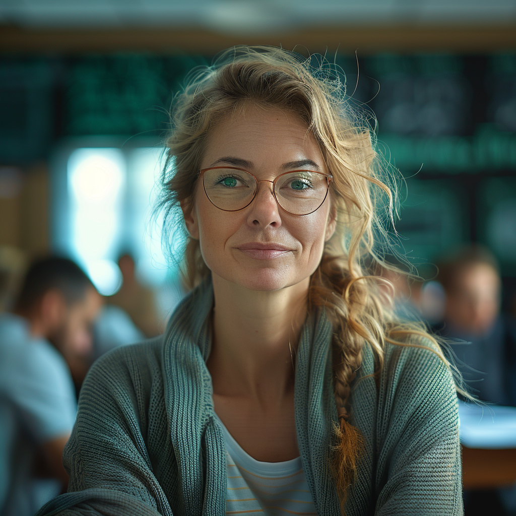 Une jolie femme à lunettes | Source : Midjourney