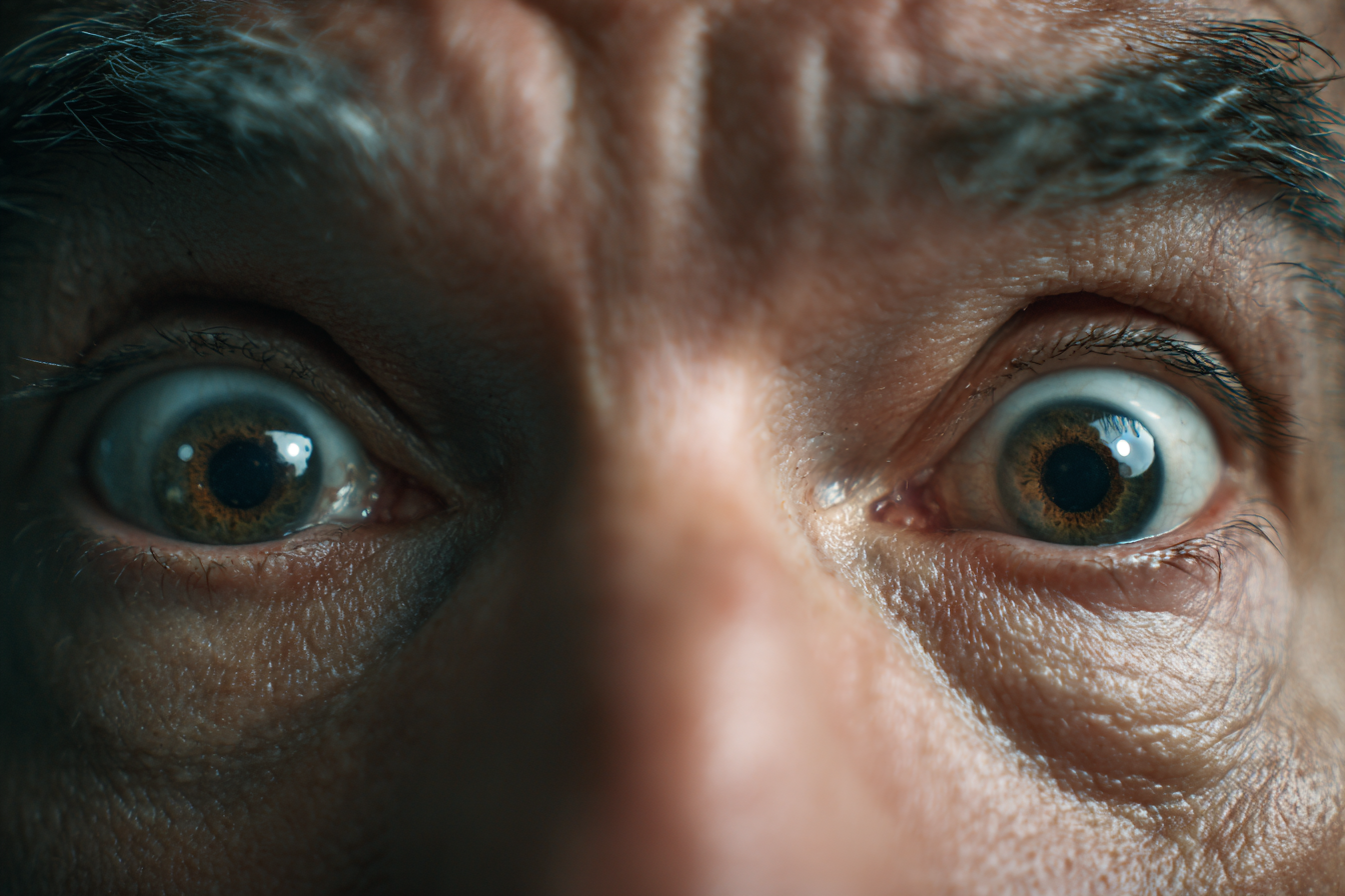 Un gros plan sur les yeux d'un homme | Source : Midjourney