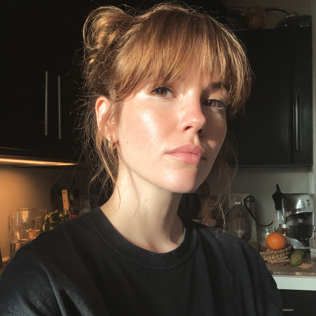 Une femme pensive debout dans une cuisine | Source : Midjourney