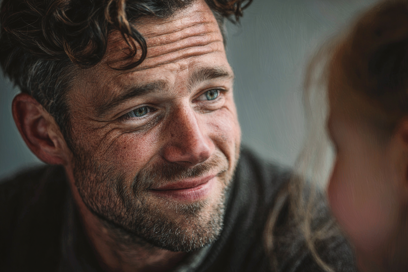 Un homme qui parle à une petite fille | Source : Midjourney