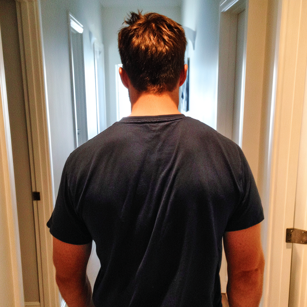 Un homme marchant dans un couloir | Source : Midjourney