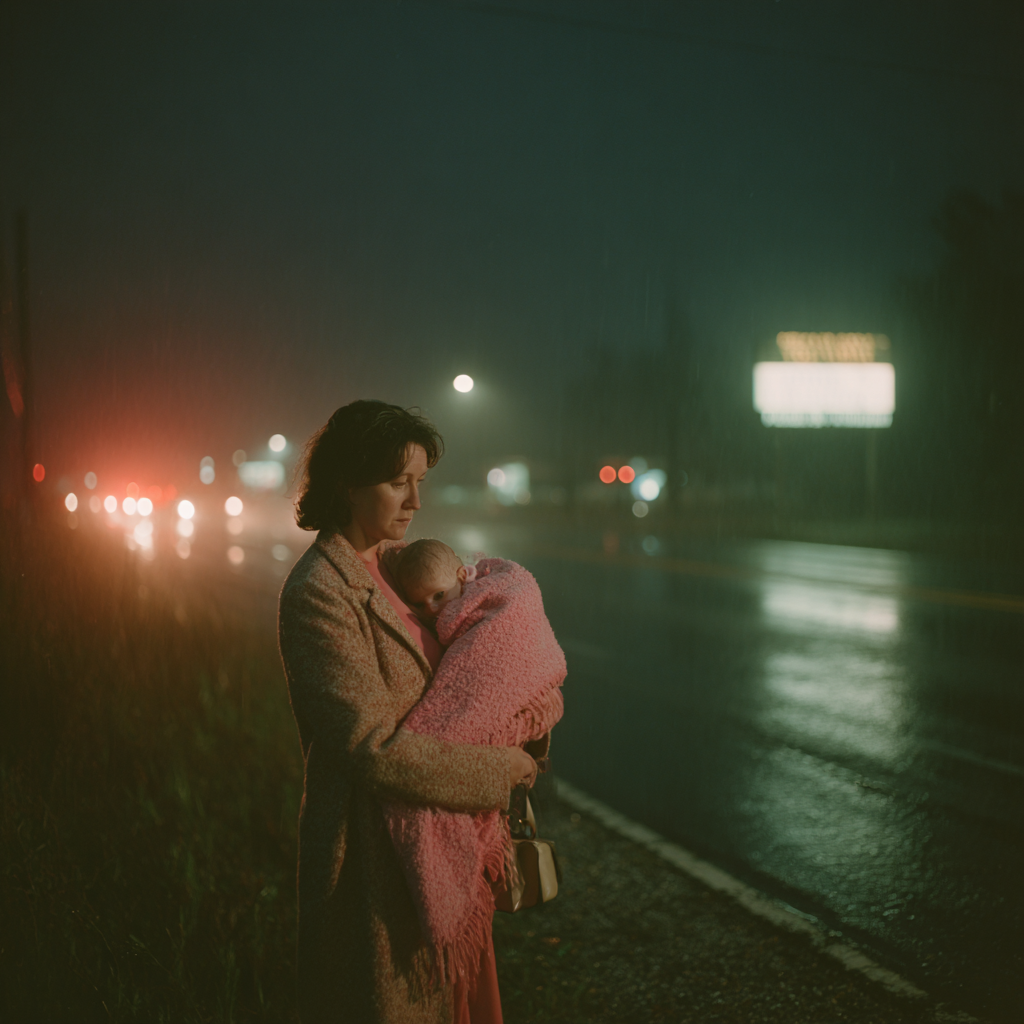 Une femme tenant un bébé | Source : Midjourney
