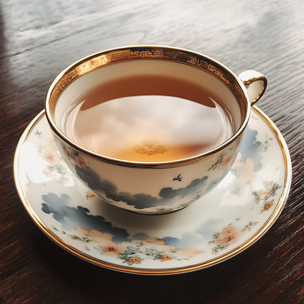 Une tasse de thé sur une table | Source : Midjourney