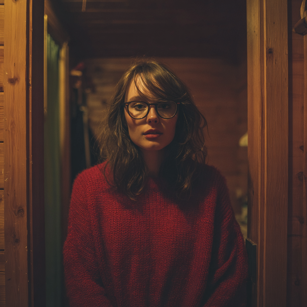 Une femme debout dans une salle de bain | Source : Midjourney