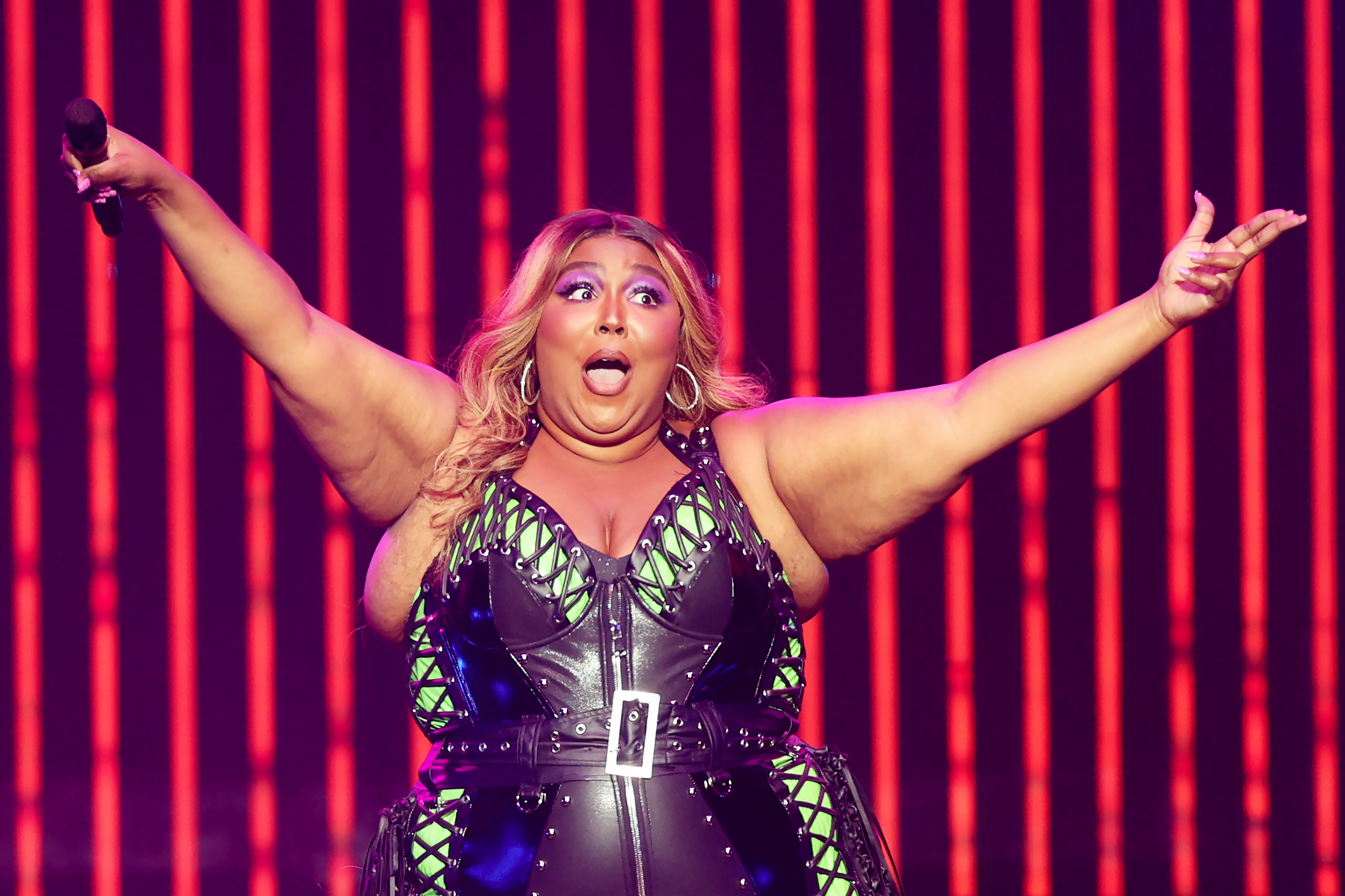 Lizzo se produit au Qudos Bank Arena le 23 juillet 2023, à Sydney, en Australie. | Source : Getty Images