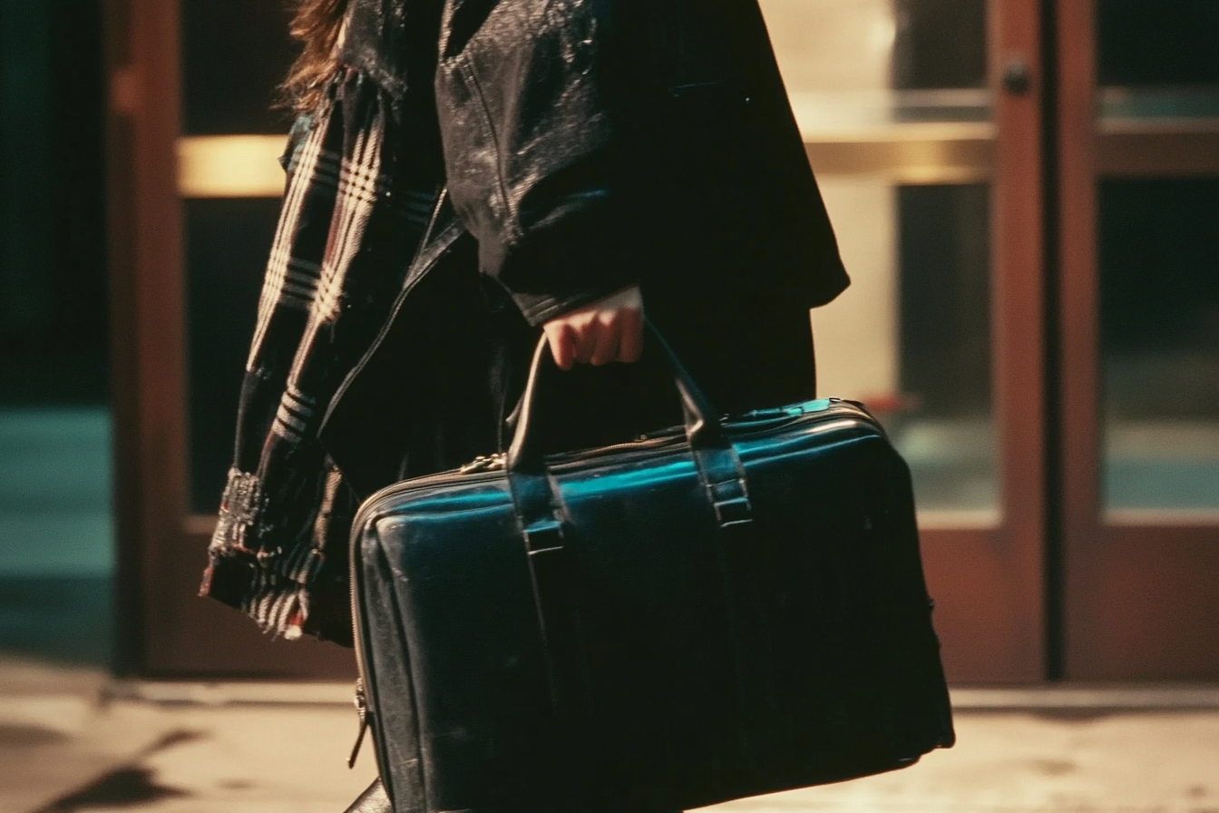 Une femme tenant un sac | Source : Midjourney