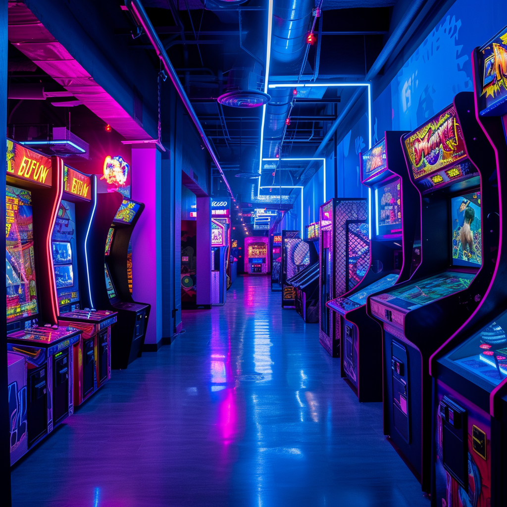 Une arcade lumineuse | Source : Midjourney