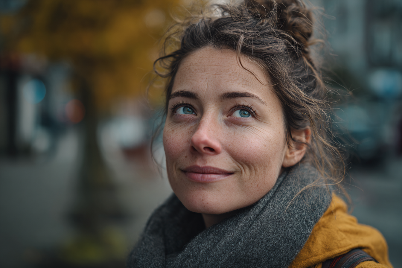 Une femme qui sourit | Source : Midjourney