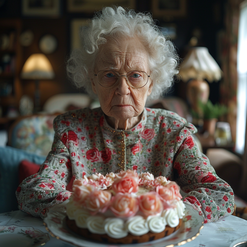 Karen en colère avec un gâteau | Source : Midjourney