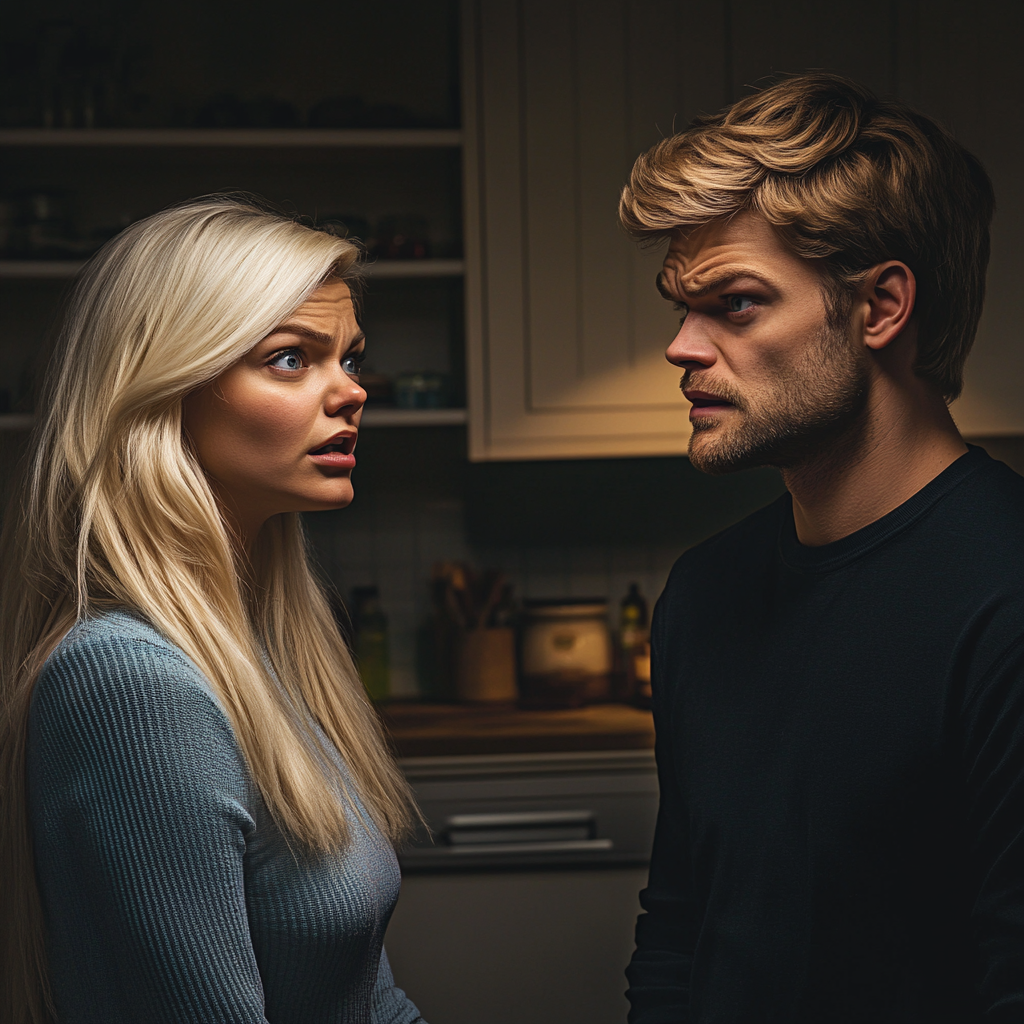 Une femme qui s'explique avec son partenaire | Source : Midjourney