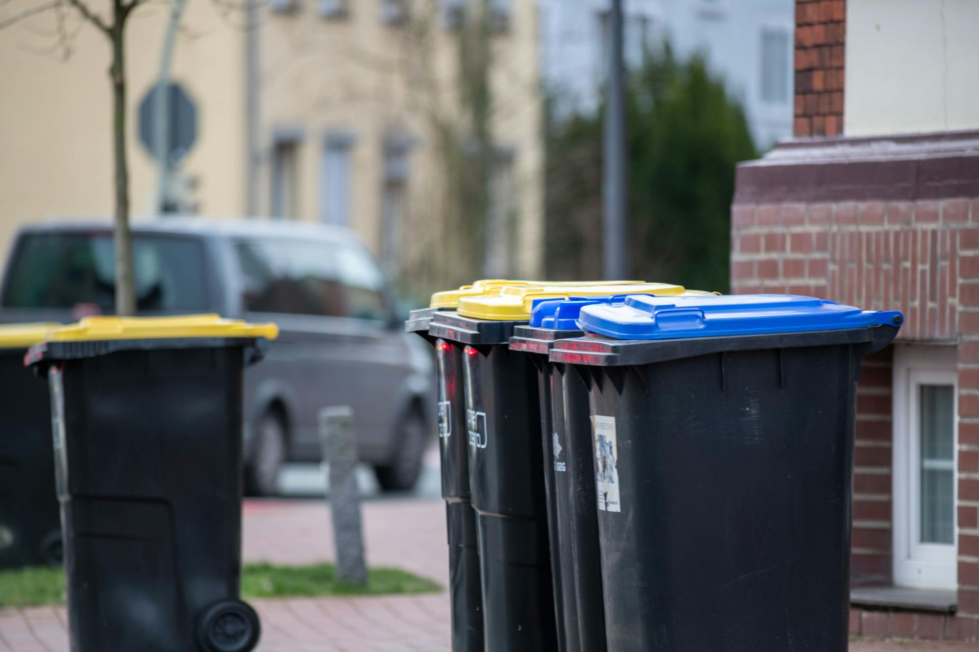 Des poubelles sur un trottoir | Source : Pexels