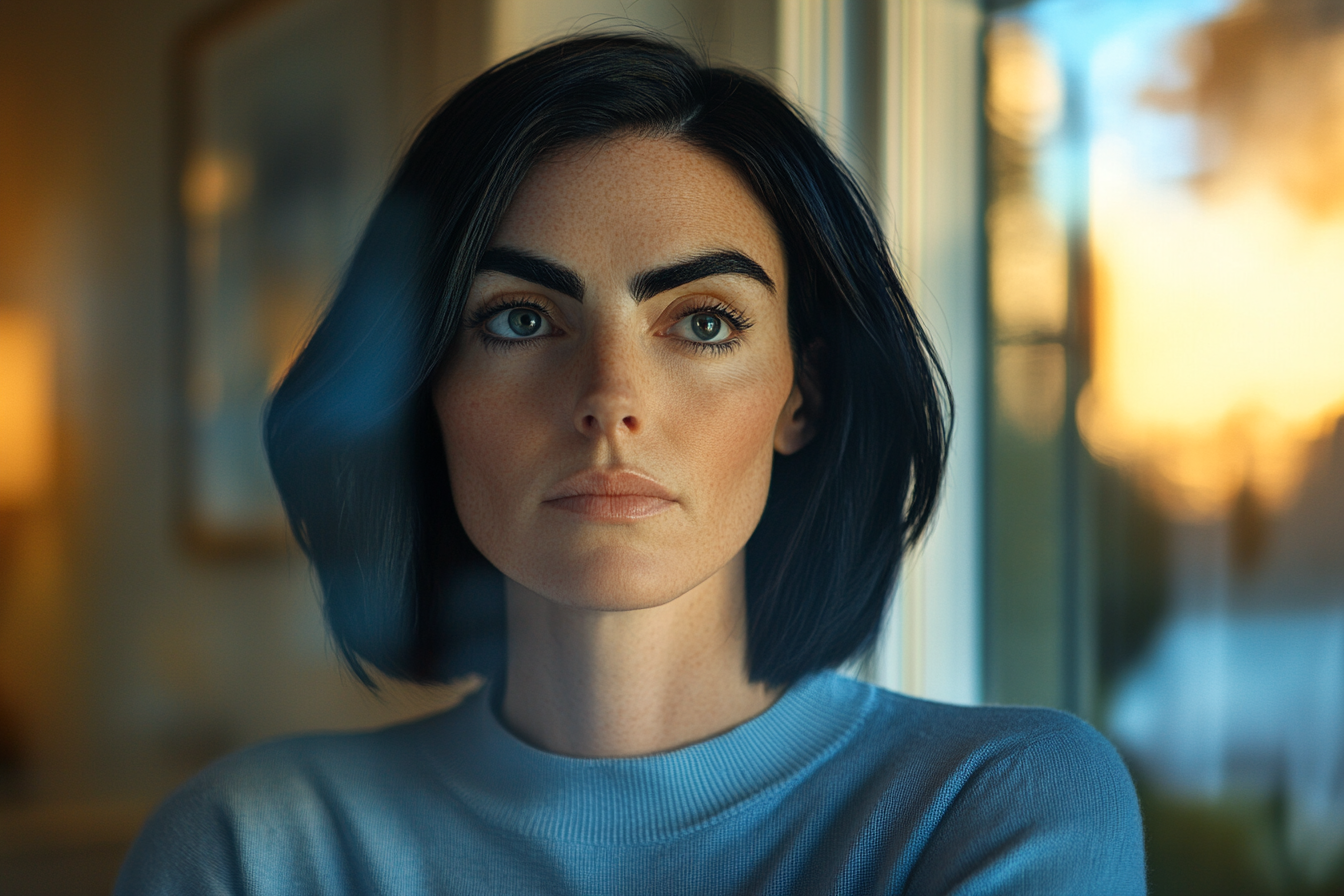 Une femme debout dans sa maison | Source : Midjourney