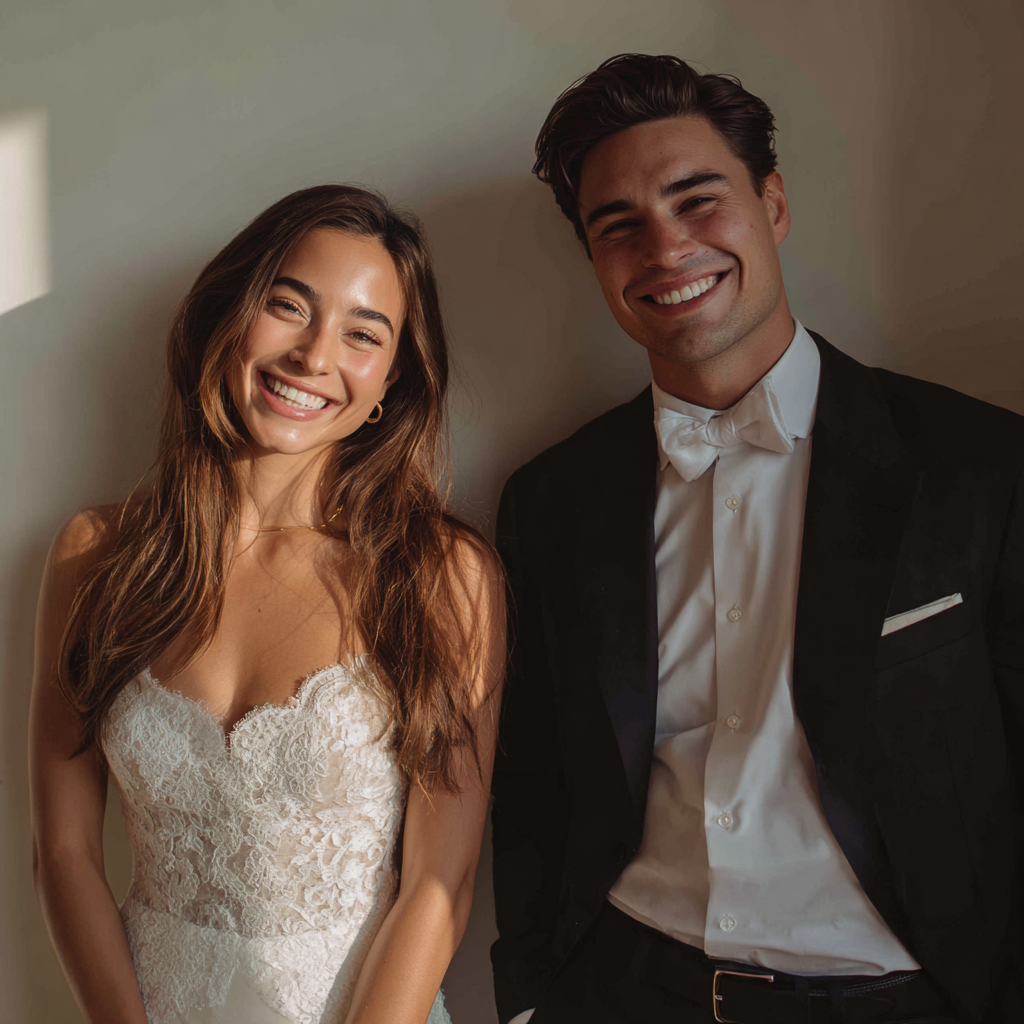 Un jeune couple souriant | Source : Midjourney