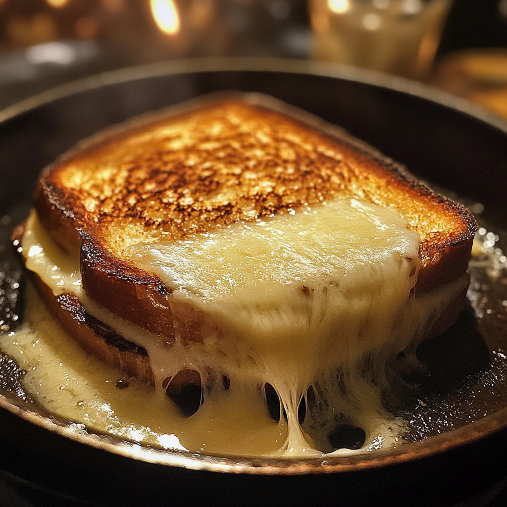 Un sandwich grillé dans une poêle | Source : Midjourney