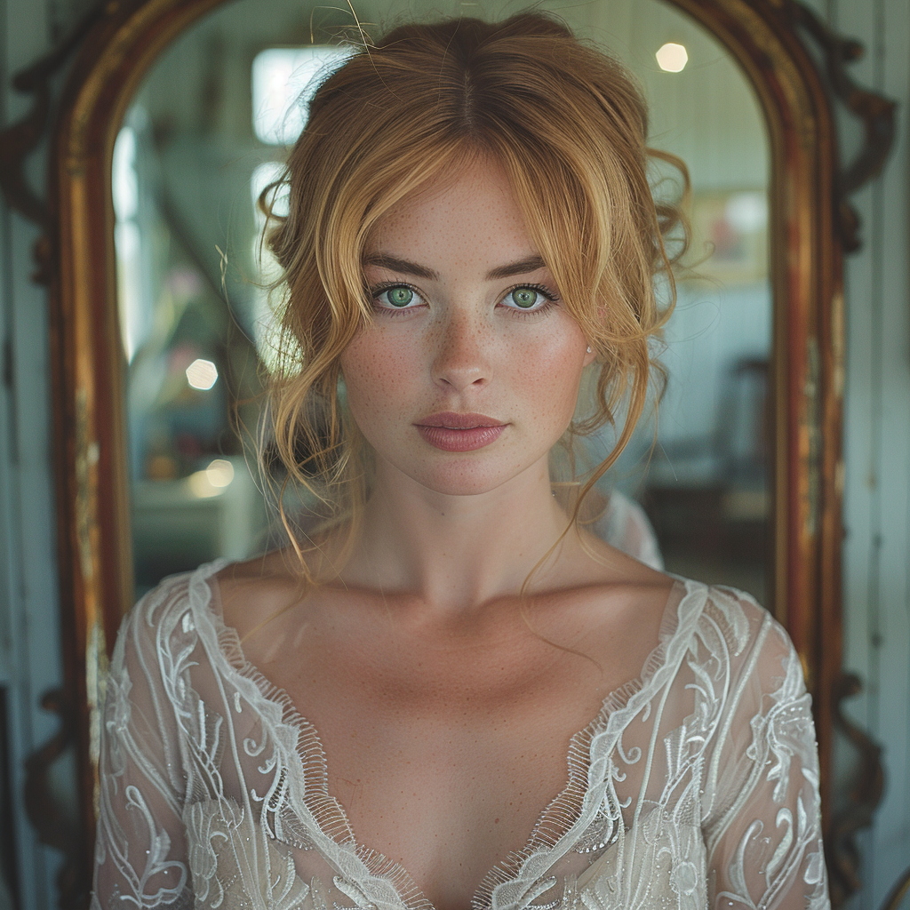 Une jeune femme en robe de mariée | Source : Midjourney
