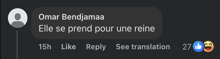 Commentaire d'internaute | Source : facebook.com/parismatchmag