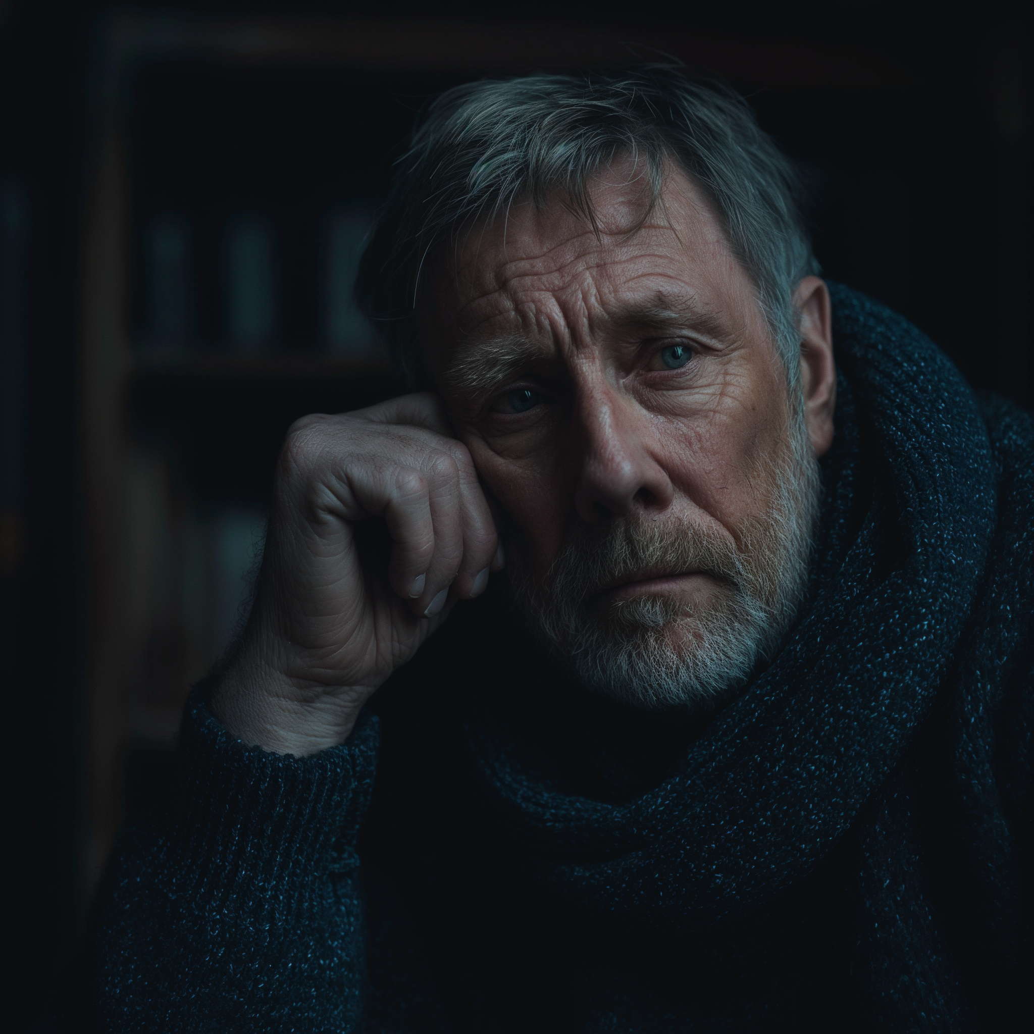 Un homme âgé triste | Source : Midjourney