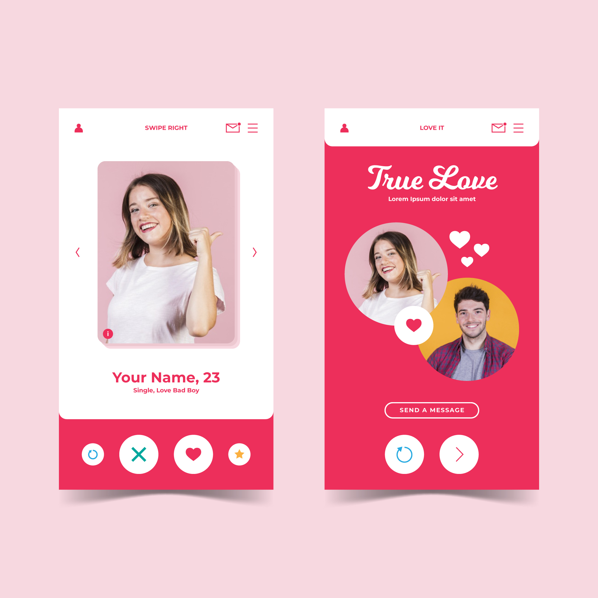 Un couple qui s'apparie sur une application de rencontre | Source : Freepik