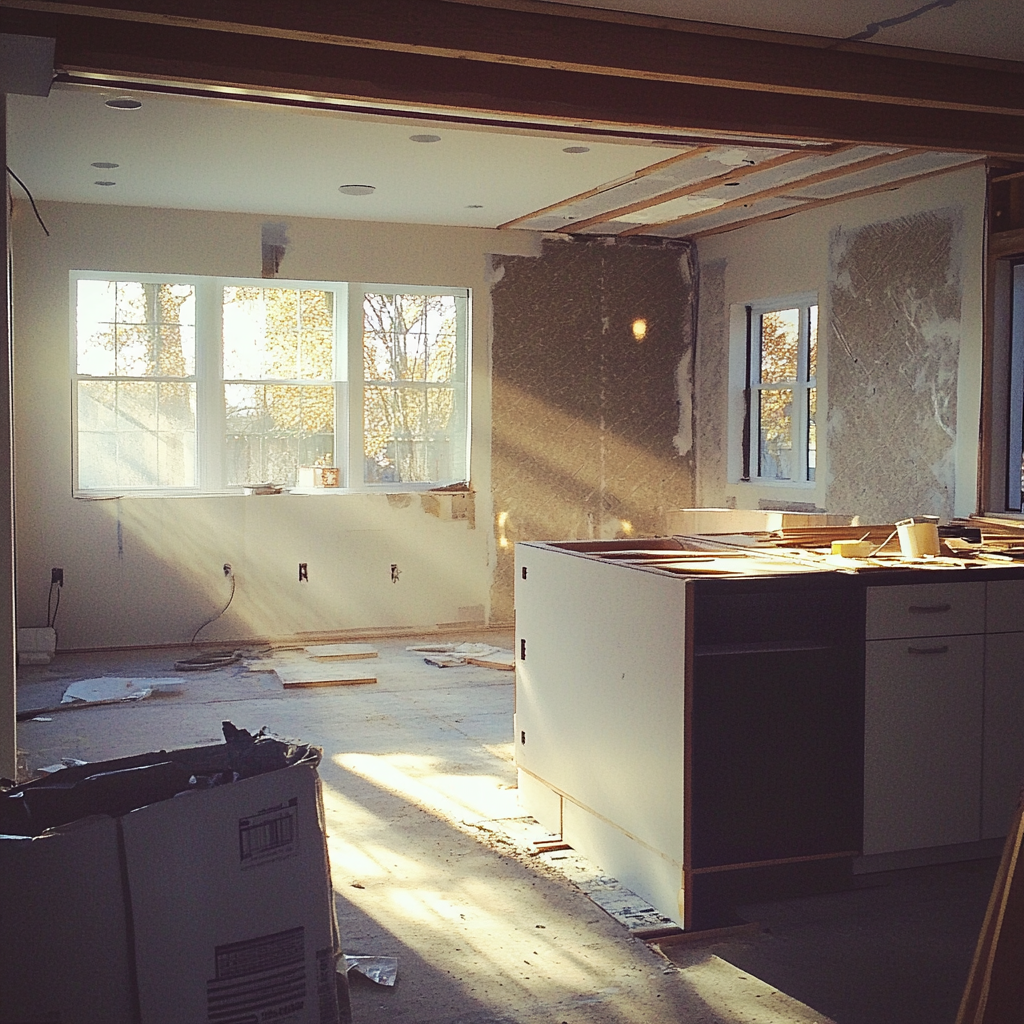 Une cuisine en cours de rénovation | Source : Midjourney