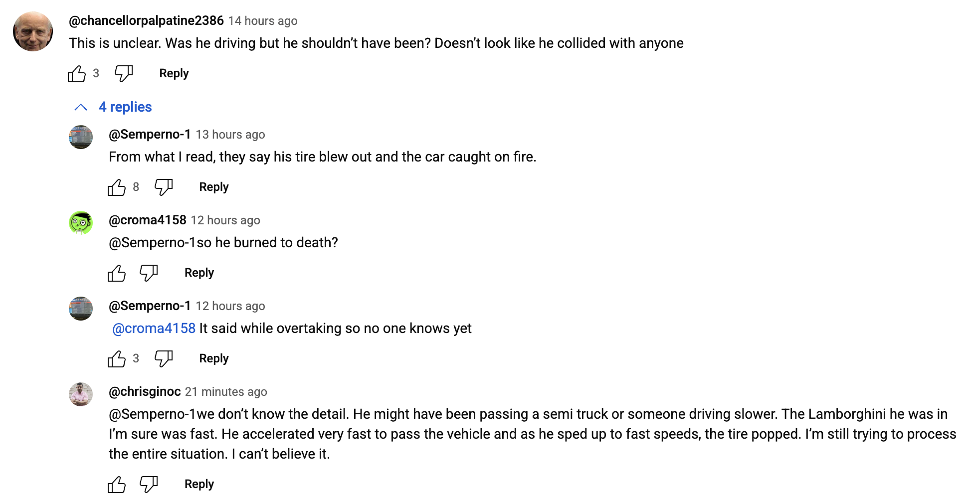 Capture d'écran des commentaires des internautes I Source : youtube.com/watch?v=MO-ZK6Cokuk