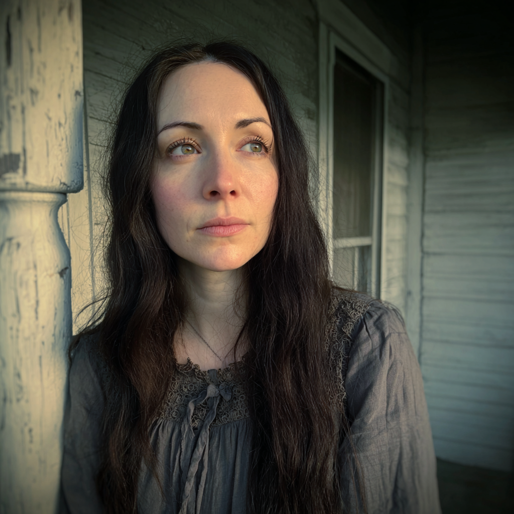 Une femme debout sous un porche | Source : Midjourney