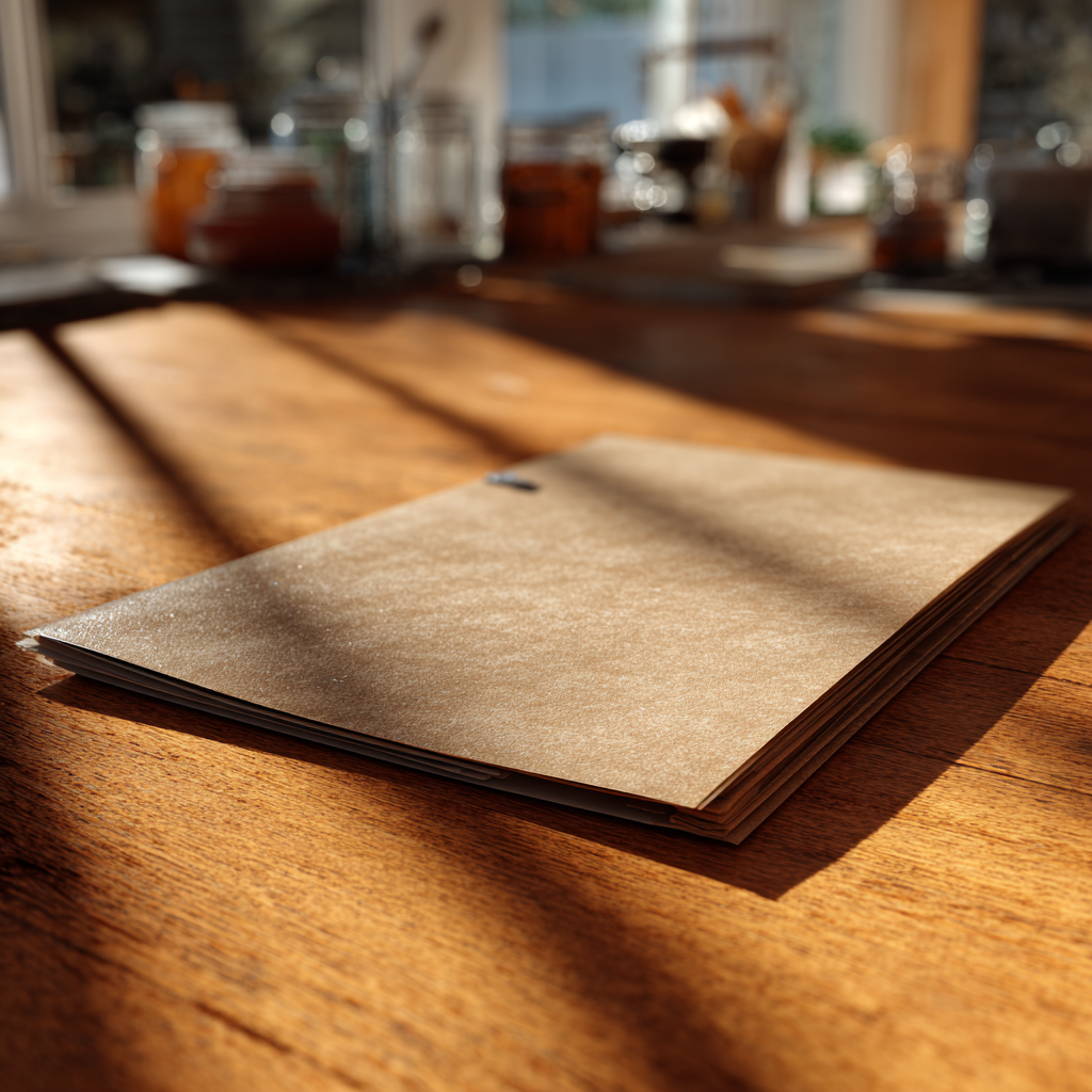 Un dossier posé sur une table de cuisine | Source : Midjourney