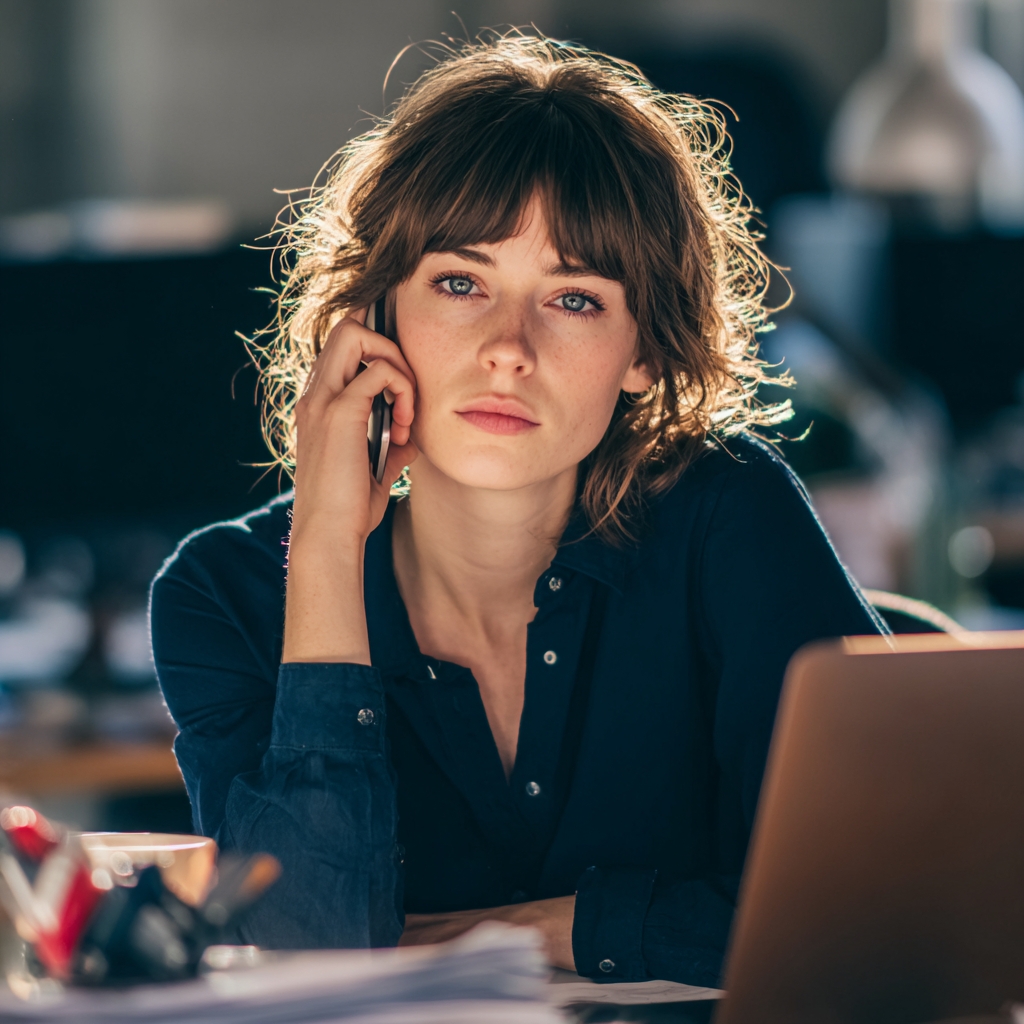 Une femme qui parle au téléphone portable | Source : Midjourney