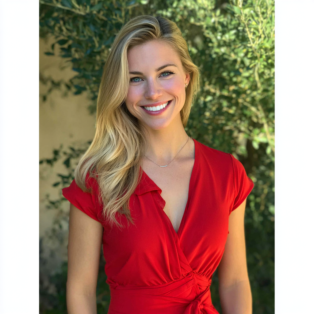 Une femme en robe rouge | Source : Midjourney