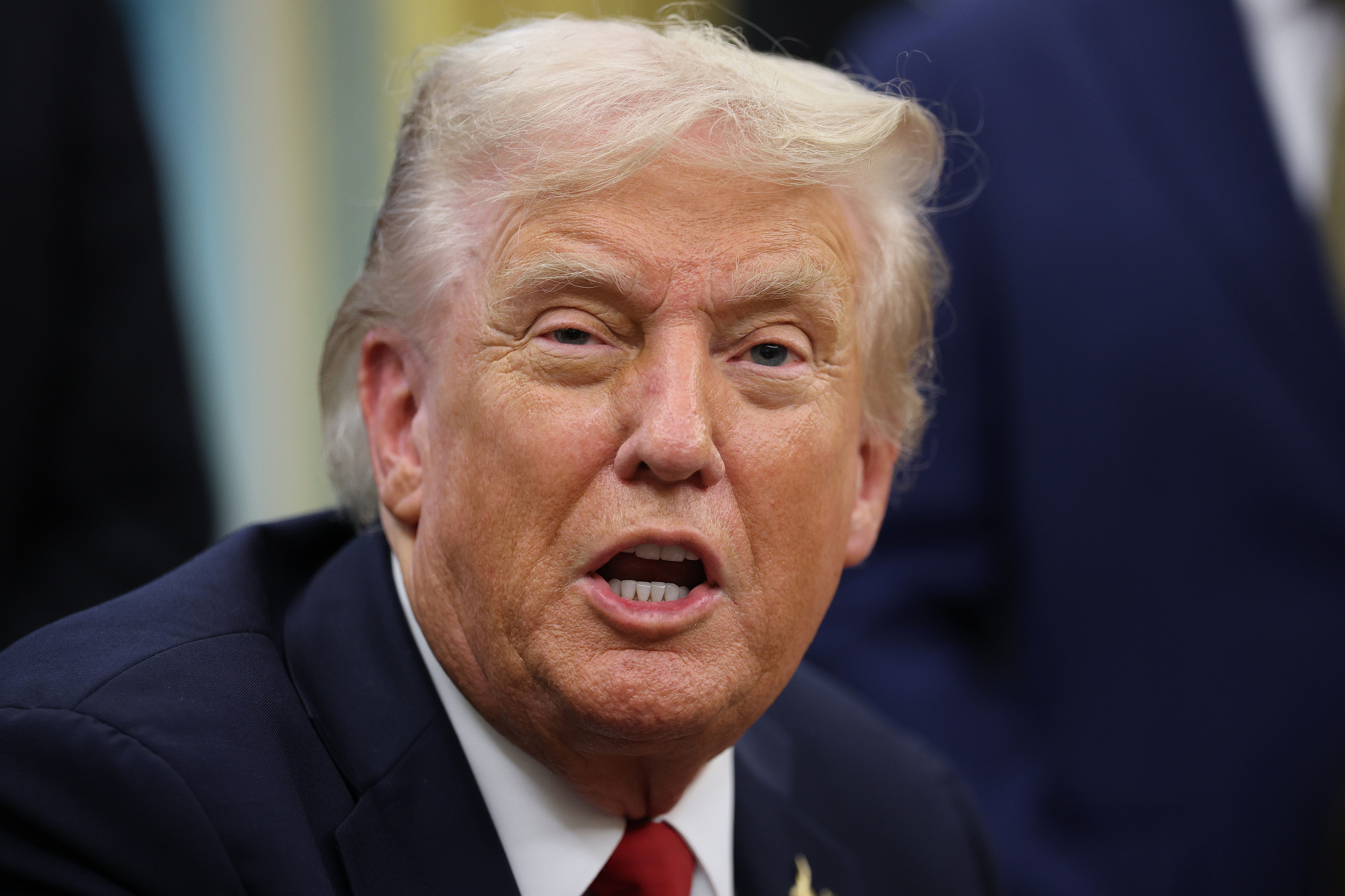 Le président américain Donald Trump s'exprimant lors de la signature d'un décret à la Maison Blanche à Washington, D.C., le 30 septembre 2025. | Source : Getty Images