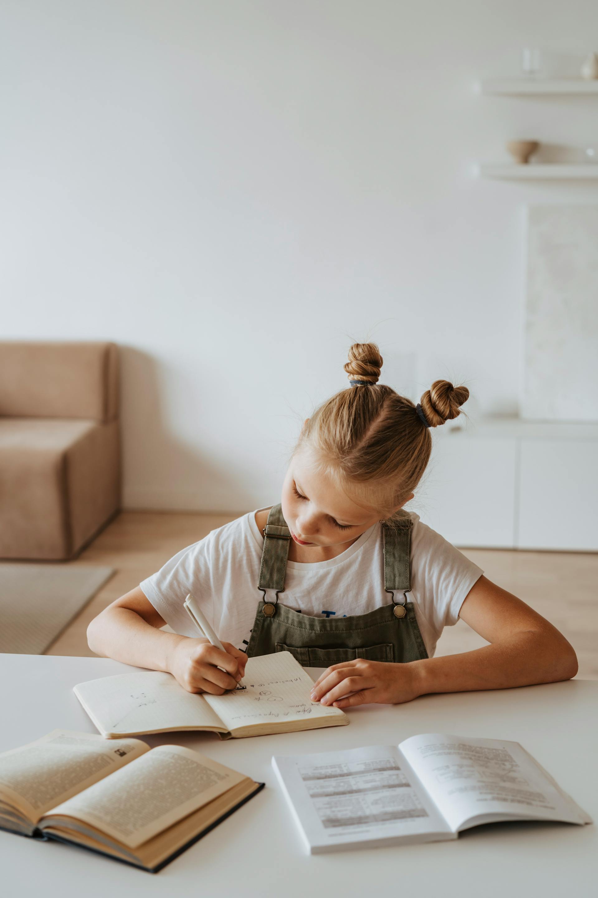 Une fille qui écrit sur un cahier | Source : Pexels