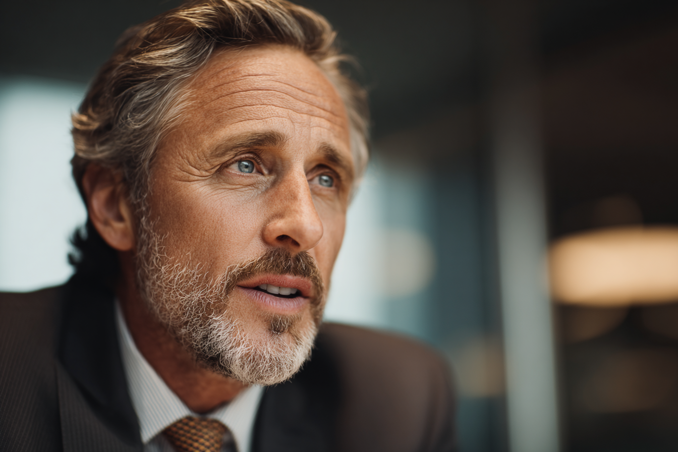 Un homme qui parle dans son bureau | Source : Midjourney