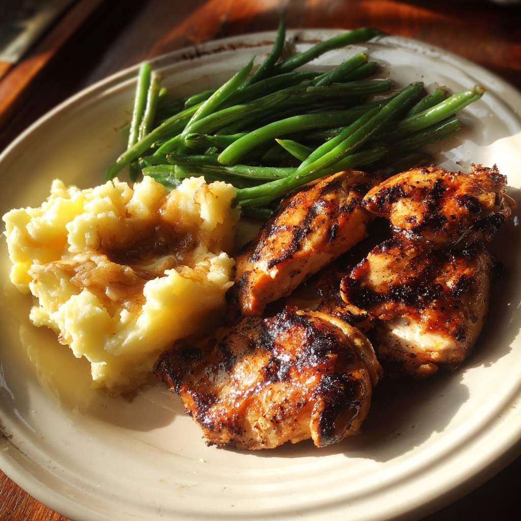 Une assiette de nourriture sur une table | Source : Midjourney