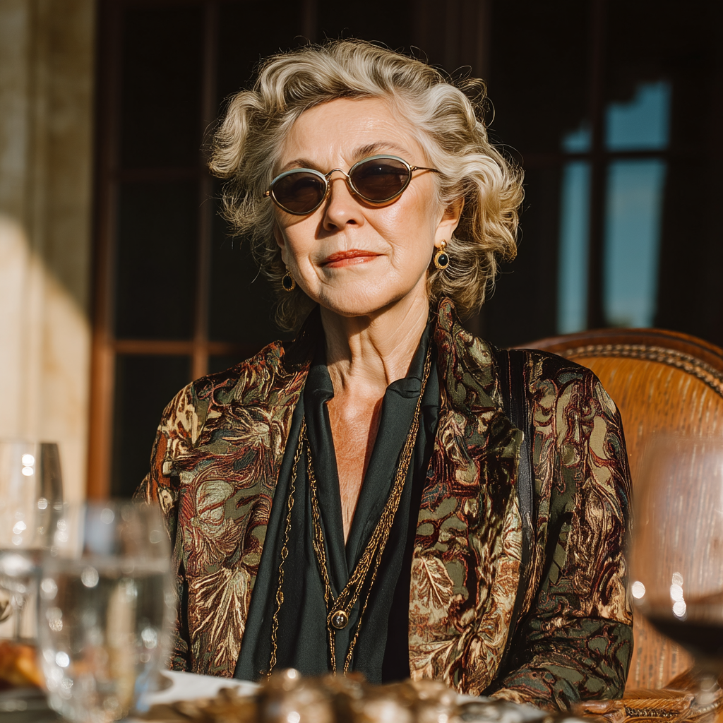Une femme assise à une table pour un repas | Source : Midjourney