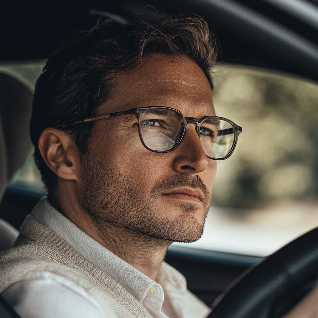 Un homme déterminé au volant | Source : Midjourney