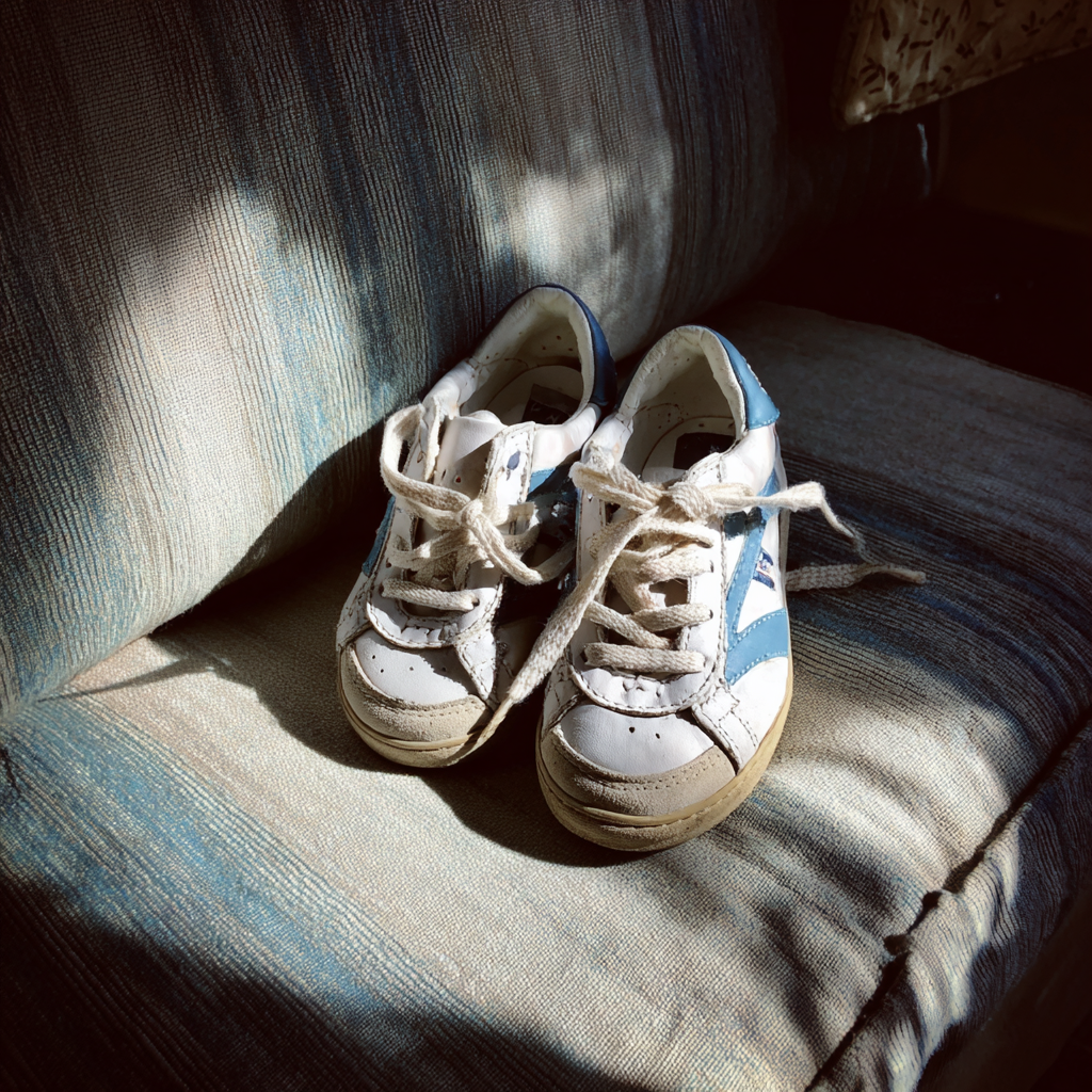 Une paire de baskets sur un canapé | Source : Midjourney