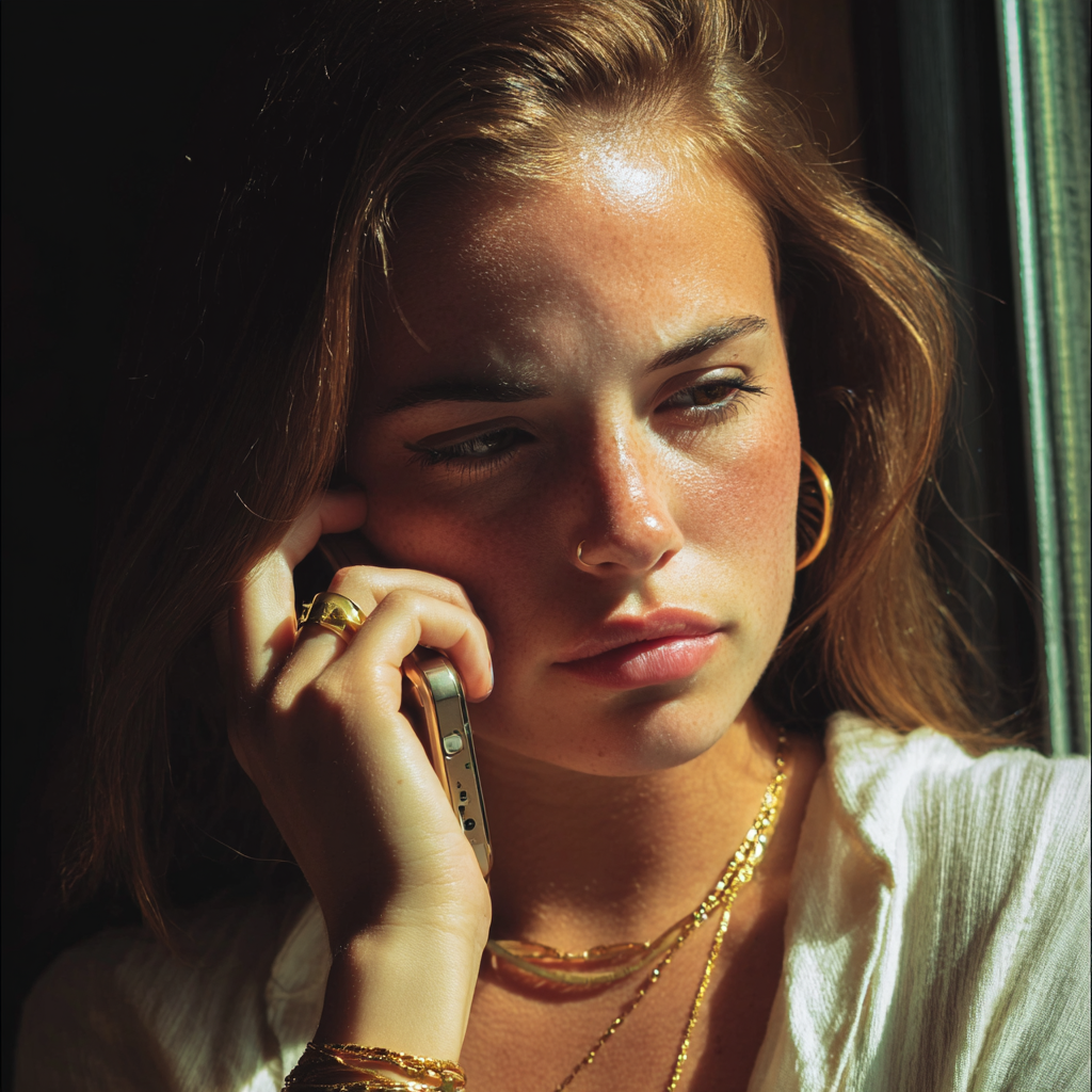 Une femme au téléphone | Source : Midjourney