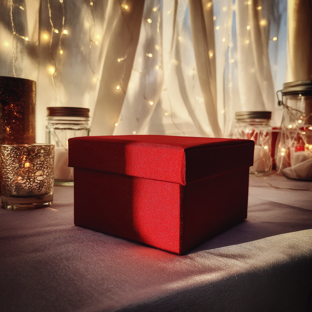 Une boîte rouge sur une table | Source : Midjourney