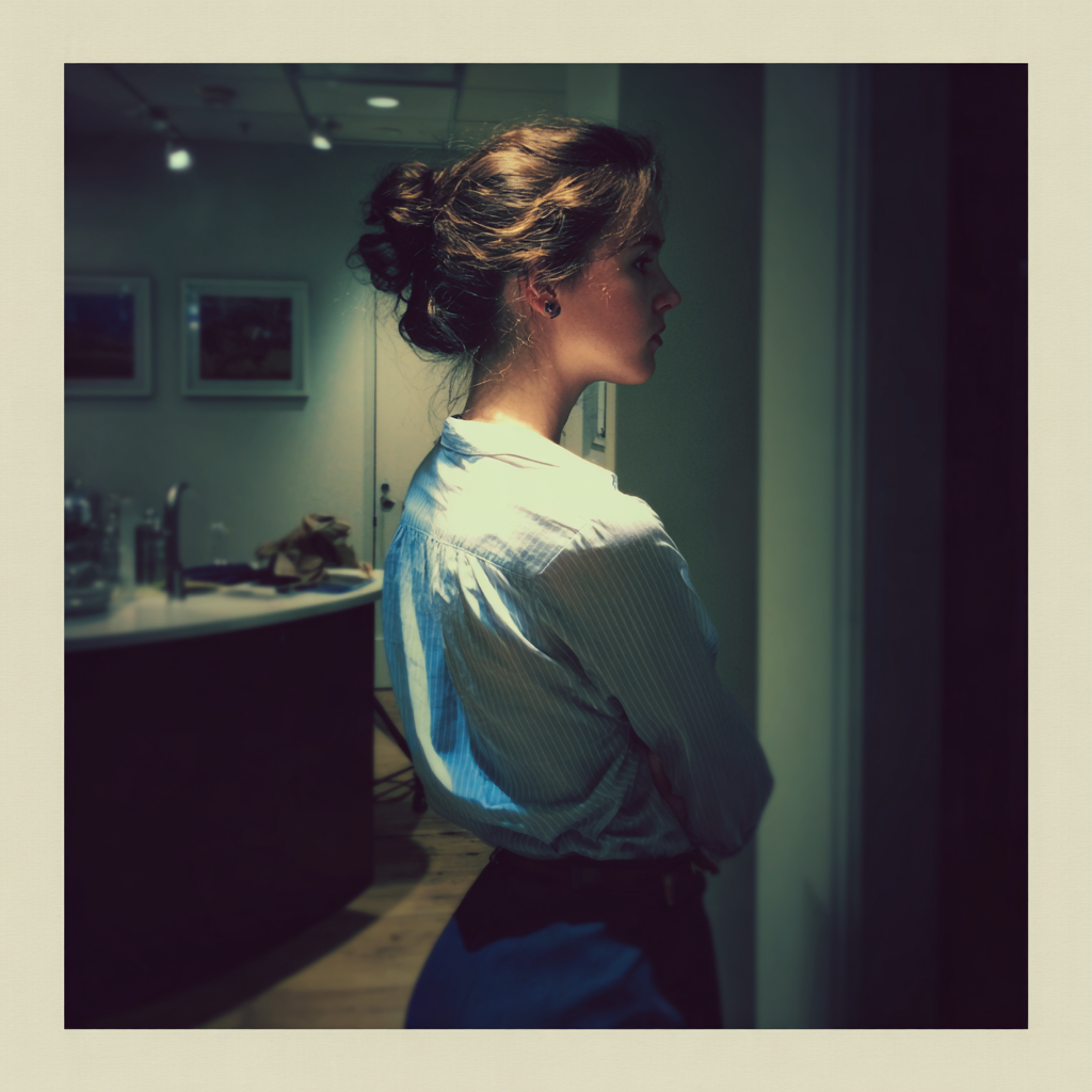 Une femme debout dans une salle d'accueil | Source : Midjourney