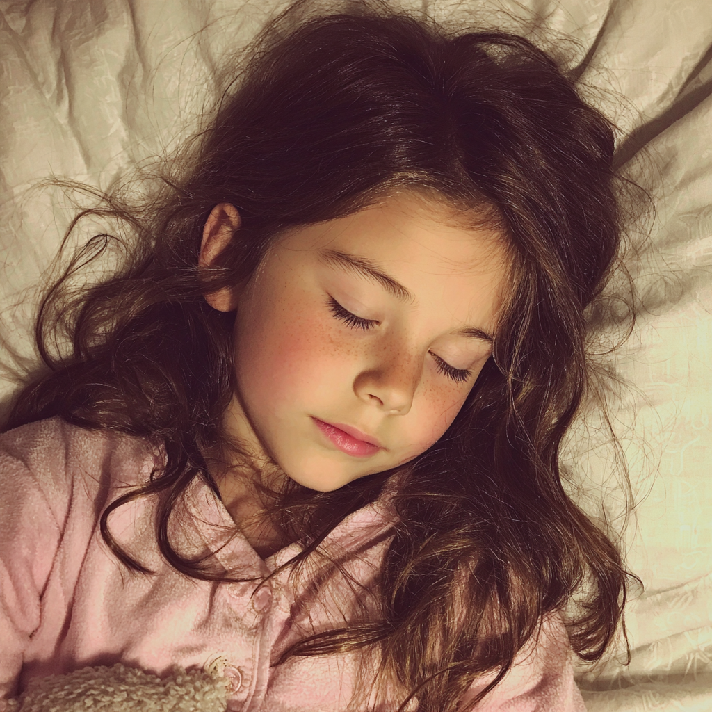 Une petite fille endormie | Source : Midjourney
