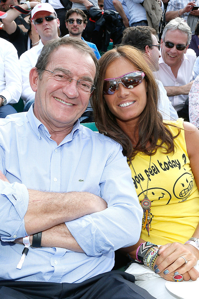 Jean-Pierre Pernaut et son épouse Nathalie Marquay aperçus à Roland Garros, 11e jour du tournoi de tennis de Roland Garros 2013, le 5 juin 2013 à Paris, France I Source : Getty Images