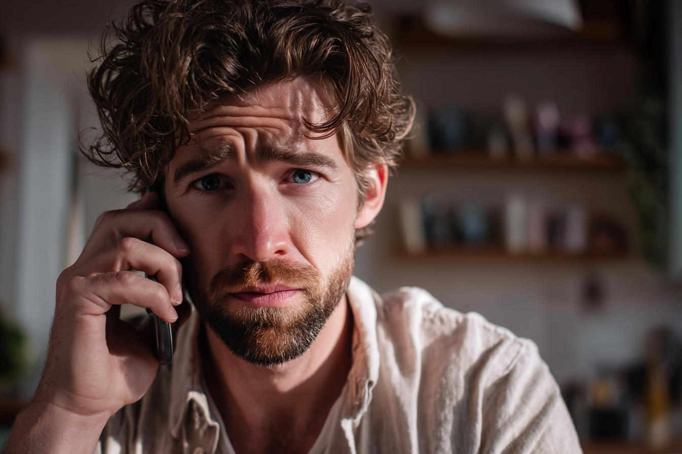 Un homme qui parle au téléphone | Source : Midjourney